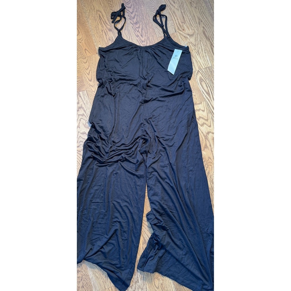 Mono B Black Tie Shoulder Jumpsuit W/pockets Women's Size S Comfy